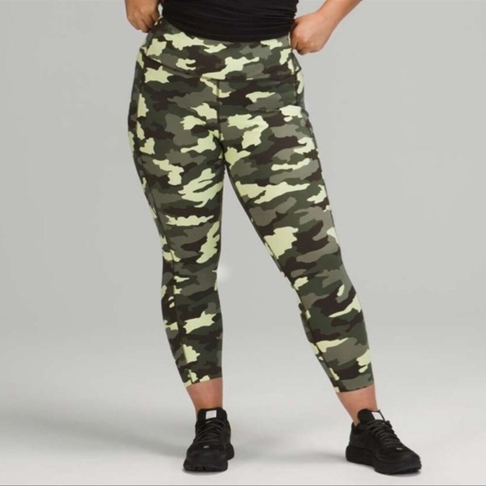 LuLuLemon Fast and Free HR Tights 25” Camo Nulux Brand New Size 14